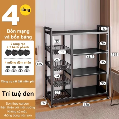 Kệ Đa Năng Lò Vi Sóng Rau Củ 4 Tầng - Tiết Kiệm Không Gian Nhà Bếp, Giá 339.000 VNĐ