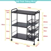 Kệ đa năng nhà bếp 3-4 tầng kép bánh xe thép carbon, kèm kệ vi sóng, gia vị, nồi chiên không dầu – giá 450.000₫ 4