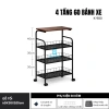Kệ đa năng nhà bếp 3-4 tầng kép bánh xe thép carbon, kèm kệ vi sóng, gia vị, nồi chiên không dầu – giá 450.000₫ 9