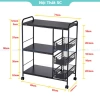 Kệ đa năng nhà bếp 3-4 tầng kép bánh xe thép carbon, kèm kệ vi sóng, gia vị, nồi chiên không dầu – giá 450.000₫ 10