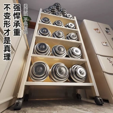 Kệ Đa Năng Nhà Bếp Kéo Ra Chất Liệu Tốt, Khe Tủ Lò Vi Sóng & Nướng Đa Tầng, Chịu Tải 4