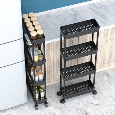 Kệ đa năng nhà bếp, xe đẩy di động, kệ khe hẹp đựng rau củ - Giá 207.539₫