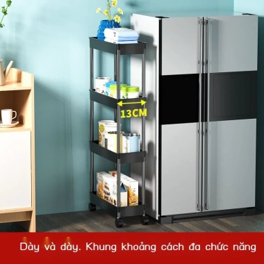 Kệ đa năng nhà bếp, xe đẩy di động, kệ khe hẹp đựng rau củ - Giá 207.539₫