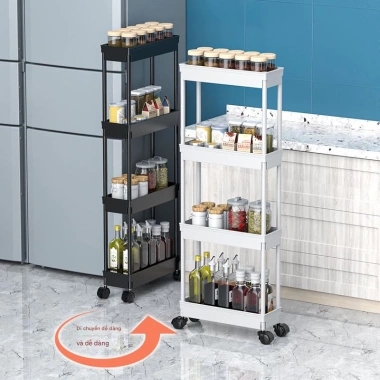 Kệ đa năng nhà bếp, xe đẩy di động, kệ khe hẹp đựng rau củ - Giá 207.539₫
