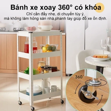 Kệ Đa Năng Xe Đẩy Spa Sắt Chắc Chắn, Bền Bỉ, Có Bánh Xe - Giá 529.000₫ 4