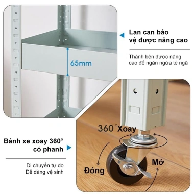 Kệ Đa Năng Xe Đẩy Spa Sắt Chắc Chắn, Bền Bỉ, Có Bánh Xe - Giá 529.000₫ 7
