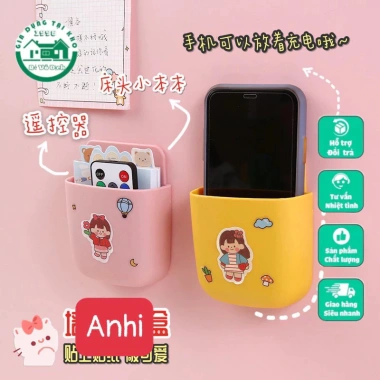 Kệ dán tường đa năng dễ thương 9x11x3.5cm - Treo bút, điện thoại, điều khiển, giảm còn 15.000đ
