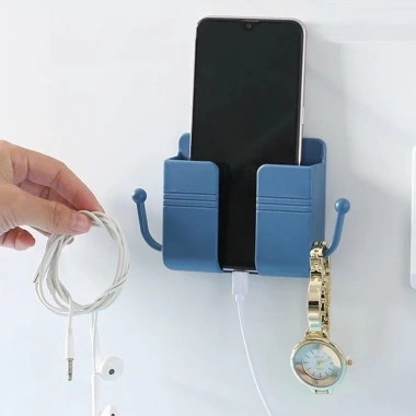 Kệ dán tường đa năng giá đỡ sạc điện thoại & remote, tiện lợi, phù hợp mọi loại
