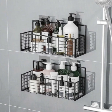 Kệ Dán Tường Hình Chữ Nhật Thép Không Gỉ Cao Cấp - Đựng Đồ Nhà Tắm, Kèm Miếng Dán - Giá 49.000₫
