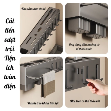 Kệ Dao Kéo Bistyle Gắn Tường, Kệ Bếp Đa Năng Ống Đũa Thìa và Móc Treo, Giá 95.000₫ 2 Kệ Dao Kéo Bistyle Gắn Tường, Kệ Bếp Đa Năng Ống Đũa Thìa và Móc Treo, Giá 95.000₫ 2