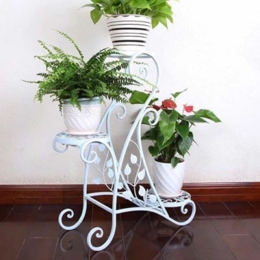 Kệ đặt chậu hoa 6 tầng, giá treo trang trí ban công trắng đen - Giá chỉ 265.000đ