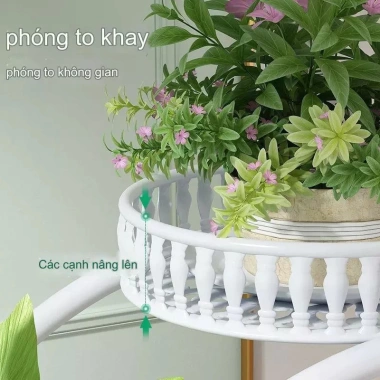 Kệ đặt chậu hoa 6 tầng khung sắt chắc chắn có bánh xe - Giá ưu đãi 77.000₫