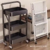 Kệ Đẩy Hàng Spa 3 Tầng Bánh Xe Đa Năng Gấp Gọn Full Kim Loại Chất Lượng Cao
