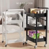 Kệ Đẩy Hàng Spa 3 Tầng Bánh Xe Đa Năng Gấp Gọn Full Kim Loại Chất Lượng Cao 3