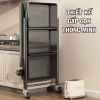 Kệ Đẩy Nhà Bếp Gấp Gọn 3 Tầng Thép Carbon, Rau Củ Trái Cây, Bánh Xe Di Chuyển, 133k 5
