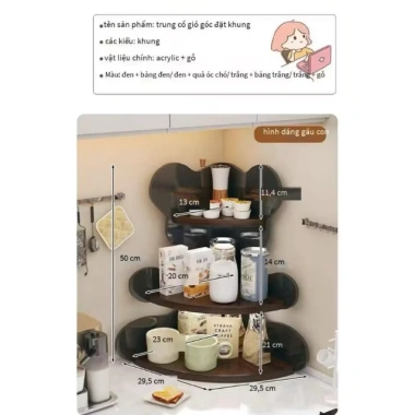 Kệ để bàn 3 tầng cao cấp - Đa năng góc bếp, bàn ăn, trang điểm, ngăn cốc, nước, mỹ phẩm - 429.000₫ 9