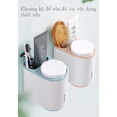 Kệ để bàn chải và kem đánh răng mini Ecoco dán cường lực siêu chắc 2 cốc giá ưu đãi 77.420 VND 8