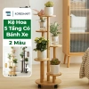 Kệ Để Chậu Hoa KORESMART 5 Tầng Gỗ Cao Cấp - Bánh Xe Di Chuyển, Giá Ưu Đãi 550k