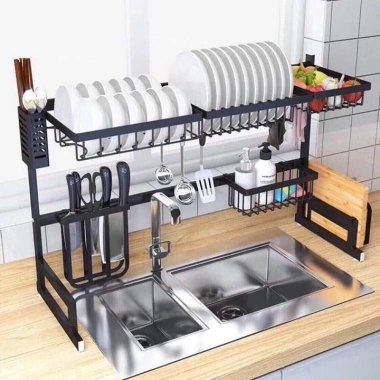 Kệ Để Chén Đĩa Thông Minh Bồn Rửa Bát 85cm Phủ 6 Lớp Sơn Đen Tĩnh Điện Giá 250.000₫