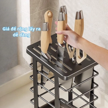 Kệ để dao kéo inox không han rỉ, khay hứng nước, kệ bếp Bigreen - 129.000₫