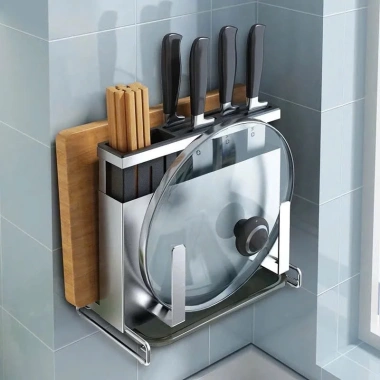 Kệ Để Dao Thớt Inox 304 Cao Cấp Dán Tường – Kháng Khuẩn, Chất Lượng Đức, Dễ Lắp Đặt, Tiết Kiệm Không Gian, Giá 239.000₫ Giảm Giá Đặc Biệt