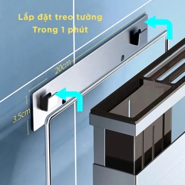 Kệ Để Dao Thớt Inox 304 Cao Cấp Dán Tường – Kháng Khuẩn, Chất Lượng Đức, Dễ Lắp Đặt, Tiết Kiệm Không Gian, Giá 239.000₫ Giảm Giá Đặc Biệt