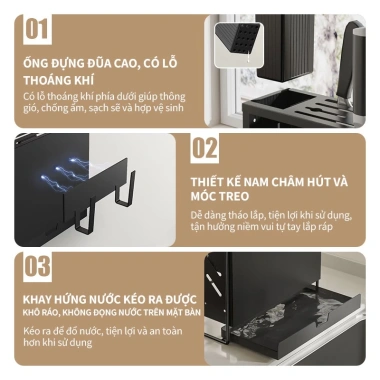 Kệ Để Dao Thớt Inox 304 Treo Tường Thoát Nước Chống Gỉ Tiết Kiệm Không Gian - 199.000 VND
