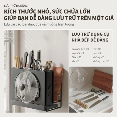 Kệ Để Dao Thớt Inox 304 Treo Tường Thoát Nước Chống Gỉ Tiết Kiệm Không Gian - 199.000 VND
