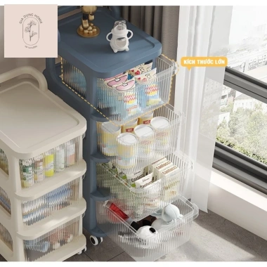Kệ Để Đồ 3-5 Tầng Bánh Xe - Giá Đựng Đồ Spa, Văn Phòng, Bỉm Sữa, 215.000 VND 4