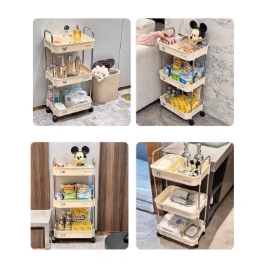Kệ Để Đồ 3 Tầng Đa Năng SUN.MI - Bánh Xe Đẩy, Giá Chỉ 49.000, Tiện Lợi Cho Nhà 8