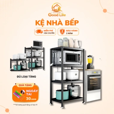 Kệ để đồ bếp đa năng sơn tĩnh điện, chắc chắn, tiện lợi cho lò vi sóng - Giá chỉ 309.000₫