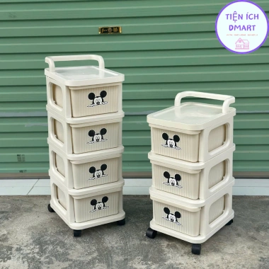 Kệ để đồ đa năng Yami New 5.288 tay cầm đẩy tiện lợi, ngăn kéo bánh xe, chỉ 72.000₫