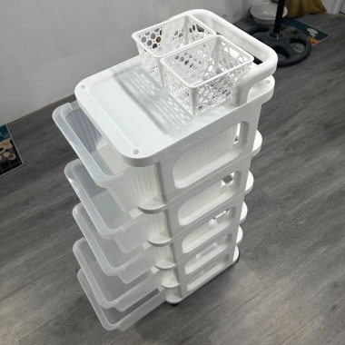 Kệ để đồ đa năng Yami New 5.288 tay cầm đẩy tiện lợi, ngăn kéo bánh xe, chỉ 72.000₫