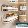 Kệ để đồ nhà bếp đa năng KIVA - Thép carbon, lắp dán/khoan tường, giá 180.000₫