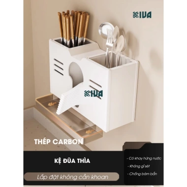 Kệ để đồ nhà bếp đa năng KIVA - Thép carbon, lắp dán/khoan tường, giá 180.000₫ 8