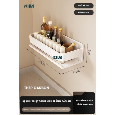 Kệ để đồ nhà bếp đa năng KIVA - Thép carbon, lắp dán/khoan tường, giá 180.000₫ 10