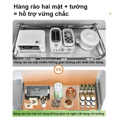 Kệ để đồ nhà bếp inox 100% - Giỏ trái cây, rau củ, cất nồi cơm điện & lò vi sóng, giảm 23%