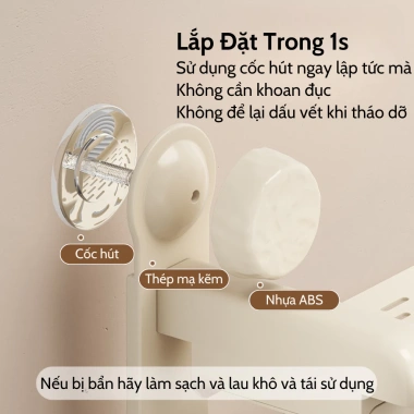 Kệ để đồ nhà tắm đa năng 2 tầng hút chân không – Thép mạ kẽm không gỉ, đựng đồ cao cấp, Giá ưu đãi 284,000₫ đặt mua ngay