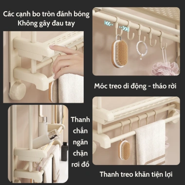 Kệ để đồ nhà tắm đa năng 2 tầng hút chân không – Thép mạ kẽm không gỉ, đựng đồ cao cấp, Giá ưu đãi 284,000₫ đặt mua ngay