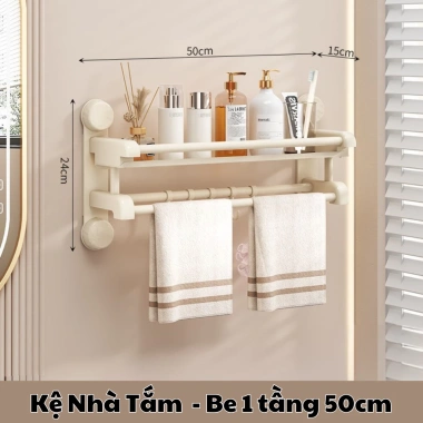 Kệ để đồ nhà tắm đa năng 2 tầng hút chân không – Thép mạ kẽm không gỉ, đựng đồ cao cấp, Giá ưu đãi 284,000₫ đặt mua ngay
