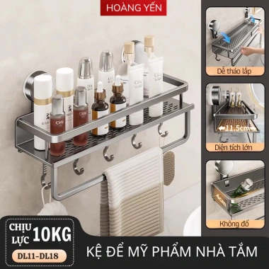Kệ Để Đồ Nhà Tắm Hình Chữ Nhật Hút Chân Không Nhôm Cao Cấp Chống Gỉ - Giá 139.000đ