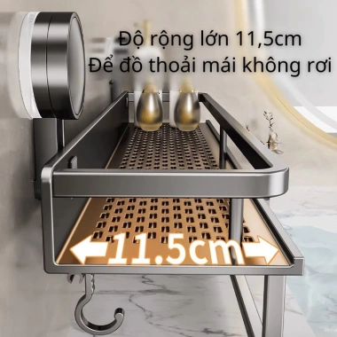 Kệ Để Đồ Nhà Tắm Hình Chữ Nhật Hút Chân Không Nhôm Cao Cấp Chống Gỉ - Giá 139.000đ