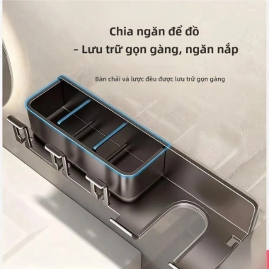 Kệ để đồ nhà tắm treo tường không cần khoan – Máy sấy tóc, bàn chải, 209.500₫
