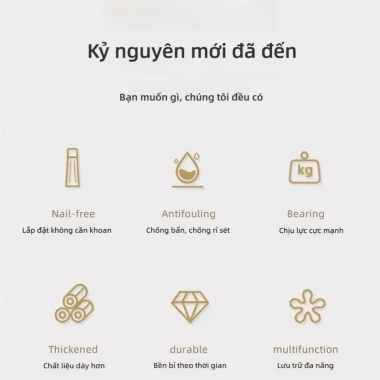 Kệ để đồ nhà tắm treo tường không cần khoan – Máy sấy tóc, bàn chải, 209.500₫