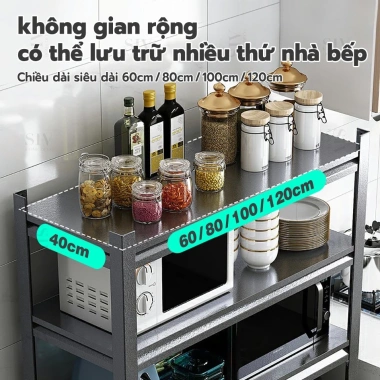 Kệ Để Đồ SIV đa năng 4/5 tầng 60-120cm - Đựng nồi cơm, lò nướng, tiết kiệm không gian - 858.000₫