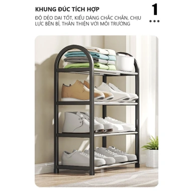 Kệ Để Giày Dép 4 Tầng Tháo Lắp Đa Năng - Tiết Kiệm Không Gian, Giữ Form Giày Đẹp 4