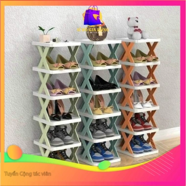 Kệ để giày dép 5 tầng chữ X gấp gọn, tháo lắp đa năng – Tiết kiệm không gian, giá chỉ 46.291₫
