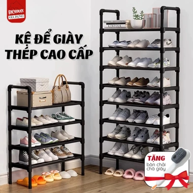 Kệ để giày dép thép cao cấp, đa tầng 3-5, gấp gọn tùy chỉnh - Giá 89.000 VND