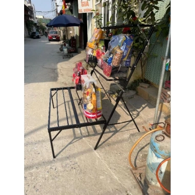 Kệ Để Giỏ Quà Tết 3 Tầng Gấp Gọn Sắt Sơn Tĩnh Điện - Giá 600k Giảm Đặc Biệt