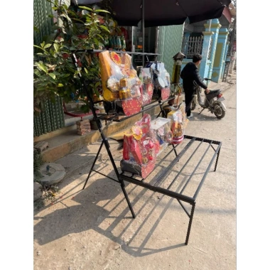 Kệ Để Giỏ Quà Tết 3 Tầng Gấp Gọn Sắt Sơn Tĩnh Điện - Giá 600k Giảm Đặc Biệt